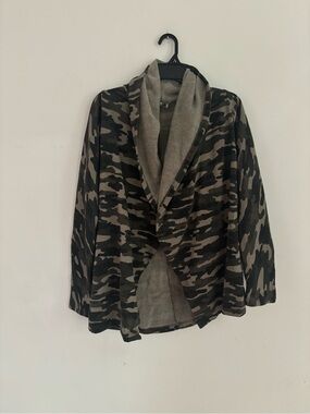 Lucky Brand Camo Hooded Cardigan Jacket S/P